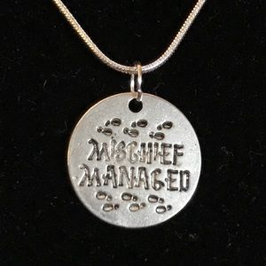 Handmade Necklace With “Mischief Managed” Charm